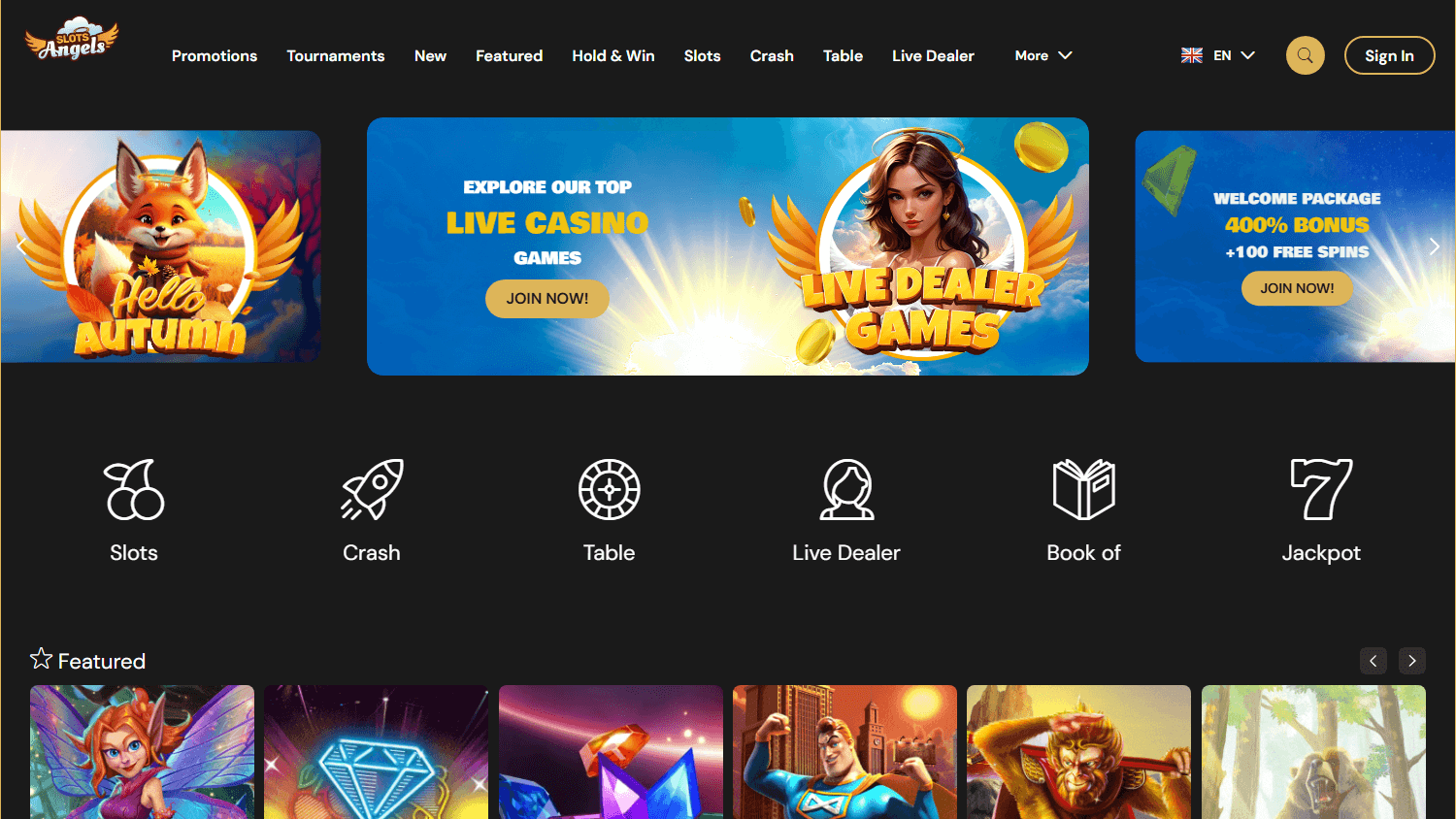 Slots Angels Casino Desktop screenshot